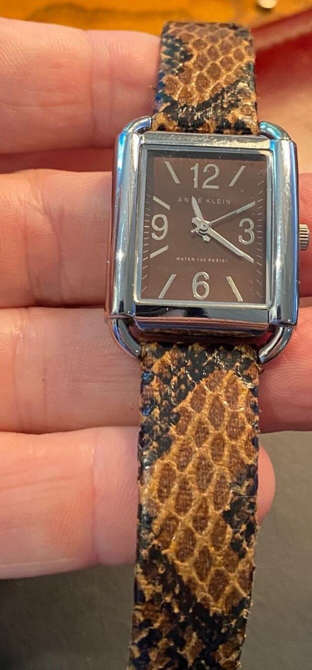 Women's 27mm Silver Tone Anne Klein Watch, AK/1123, Leather Strap